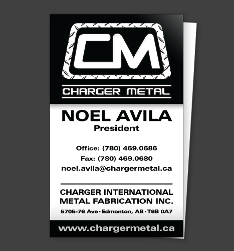 Print, Illustration: Charger Metal Business Cards (Front)