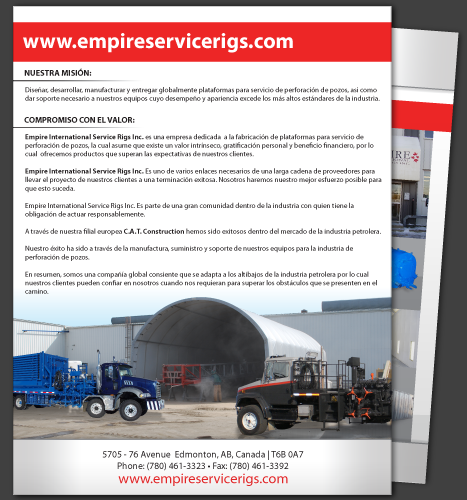 Print, Illustration, Photo Manipulation: Empire Service Rigs Flyer (Back)