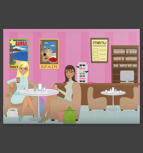 Vector Illustration: Luscious Bags Coffee Shop Illustration