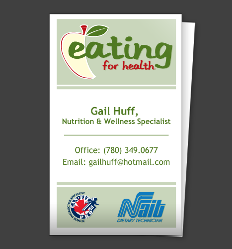 Print, Illustration, Logo Design: Eating For Health Business Card